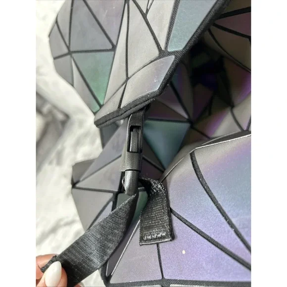LUXSHE Geometric Iridescent Backpack Luminous Drawstring Backpack READ! - Picture 15 of 16